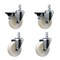 Service Caster 4'' Nylon Wheel Swivel 7/8'' Square Stem Caster Set 2 Brakes, 4PK SCC-SQ20S414-NYS-PLB-78-2-S-2 - alternate 1